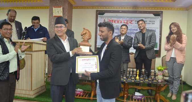 भक्तपुर साकोस रापिड नेशनल चेस च्याम्पियनशीपमा रुपेश जैसवाल प्रथम