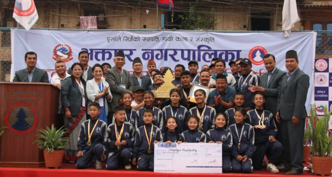 अन्तरनगर जिम्नास्टिक प्रतियोगिता सम्पन्न ः भक्तपुर प्रथम, मध्यपुर थिमी दोस्रो र चन्द्रागिरी नपा तेस्रो