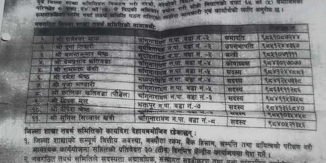 रेडक्रस भक्तपुरको तदर्थ समिति गठन