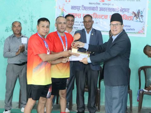 अन्तर सहकारी जिल्लास्तरीय भेन्ट्रान्स डबल ब्याडमिन्टन प्रतियोगितामा अनमोल साकोस प्रथम